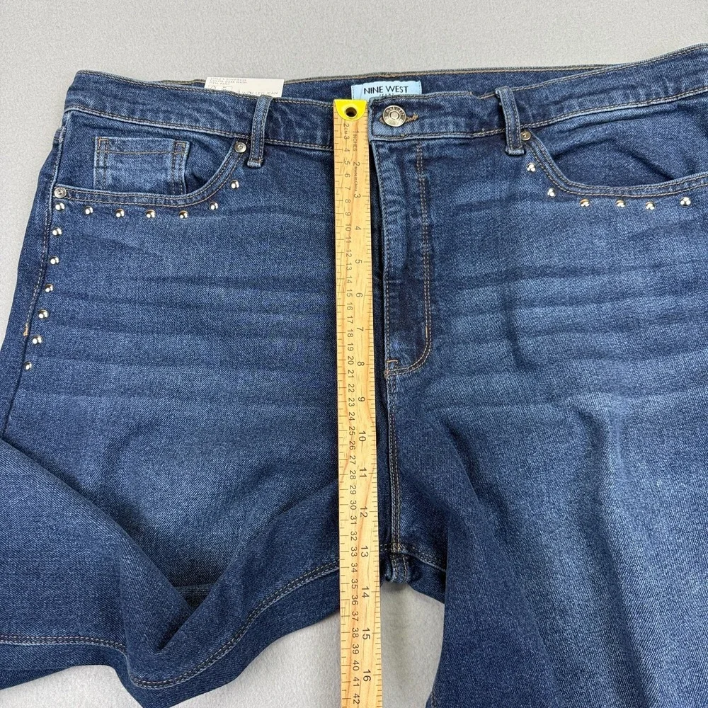 Nine West Womens Wide Leg‎ Jeans Size 16 High Rise Baggy Stretch Studded NWT - Picture 16 of 16